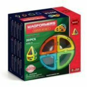 Joc magnetic de constructie Curve Set Curbe, 20 piese, Magformers imagine
