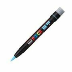 Marker pensula UNI Brush PCF-350, K, albastru deschis, Posca (M423) imagine