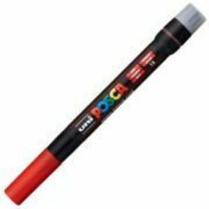 Marker pensula UNI Brush PCF-350, K, rosu, Posca (M426) imagine