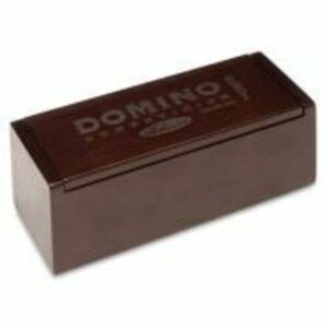 Joc Domino Clasic Premium, in caseta lemn, 28 piese cu insertie de metal, Cayro imagine