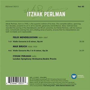Mendelssohn: Violin Concerto; Bruch: Violin Concerto No. 1 | Andre Previn, Itzhak Perlman imagine