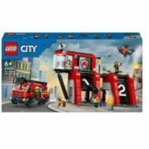 LEGO City. Statie si camion de pompieri 60414, 843 piese imagine