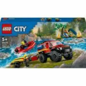 LEGO City. Camion 4X4 si barca de pompieri 60412, 301 piese imagine
