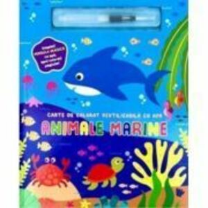 Animale marine. Carte de colorat reutilizabila cu apa imagine