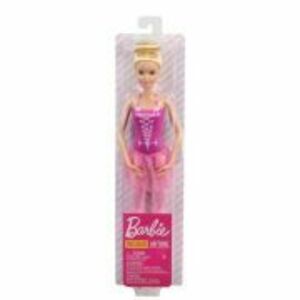 Papusa Barbie balerina blonda cu costum roz, Barbie imagine