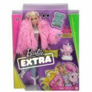 Papusa Extra Style Fluffy Pinky, Barbie imagine