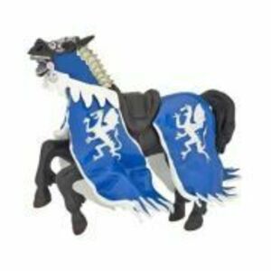 Figurina Calul Regelui cu blazon Dragon, albastru, Papo imagine