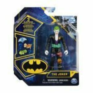 Figurina Batman, Joker articulata cu 3 accesorii surpriza, 10 cm, Spin Master imagine
