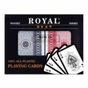 Set 2 pachete de carti Royal Canasta Poker din plastic, As games imagine
