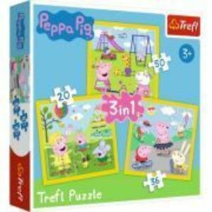 Puzzle 3in1 Peppa Pig o zi aniversara imagine