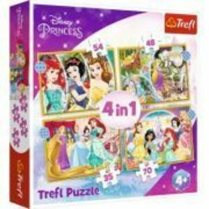 Puzzle 4in1 Disney Princess ziua fericita imagine