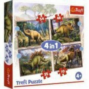 Puzzle 4in1 dinozaurii interesanti imagine