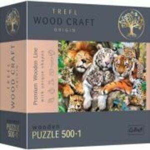 Puzzle din lemn felinele din jungla 500+1 piese imagine