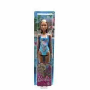 Papusa Barbie satena cu costum de baie, albastru imagine