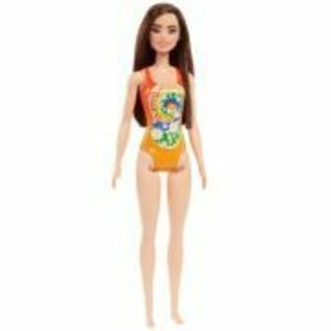 Papusa Barbie satena cu costum de baie, portocaliu imagine
