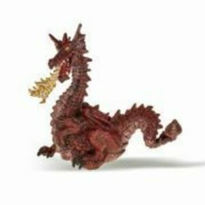 Figurina Papo dragon rosu cu flacara imagine
