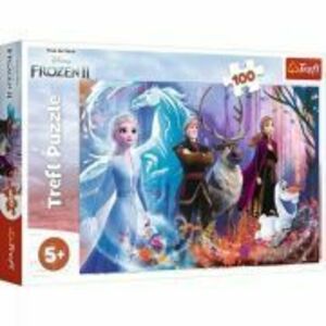 Puzzle 100 piese Frozen2 Lumea magica, Trefl imagine