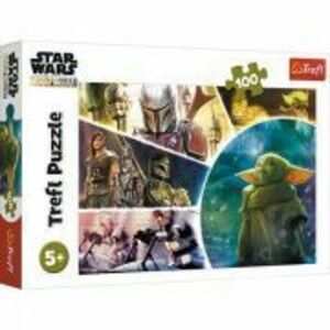 Puzzle 100 piese Star Wars Baby Yoda mandalorianul, Trefl imagine