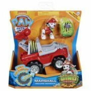 Set vehicul cu catelus Marshall si figurina Dino surpriza, Patrula Catelusilor imagine