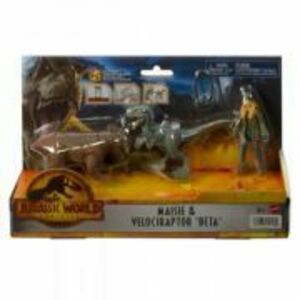 Set 2 figurine Maisie si velociraptor Beta, Jurassic World Dominion imagine