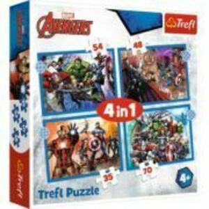 Puzzle 4-in-1 Avengers razbunatorii curajosi, Trefl imagine