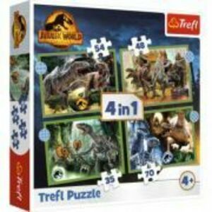 Puzzle Jurassic World 4-in-1 Lumea dinozaurilor, Trefl imagine