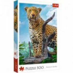 Puzzle 500. Leopard in savana, Trefl imagine