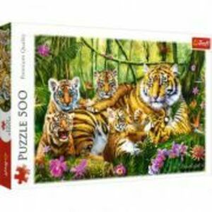 Puzzle 500. Familie de tigri, Trefl imagine