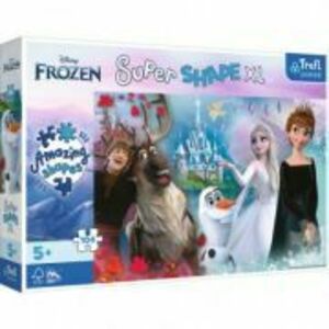 Puzzle Primo Super shape XXL 104 Disney Frozen. Lumea Annei si a Elsei, Trefl imagine