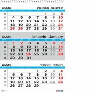 Calendar 2024 de perete, A3 triptic lucios imagine