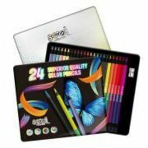 Creioane Color Super Soft, Lemn Negru, 24 Culori/Set, S-COOL imagine