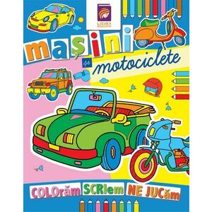Mașini și motociclete. Carte de colorat imagine