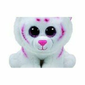 Plus jucarie Beanie Babies tigru roz-alb 15 cm, TY imagine