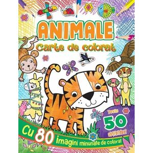 Animale. Carte de colorat cu peste 50 abtibilduri imagine