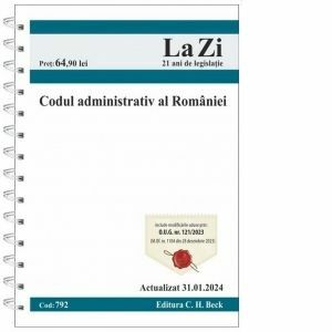 Codul administrativ al Romaniei. Cod 792. Actualizat la 31.01.2024 imagine