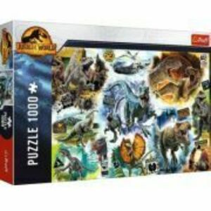 Puzzle 1000 piese Jurassic World. Pe urmele dinozaurilor, Trefl imagine