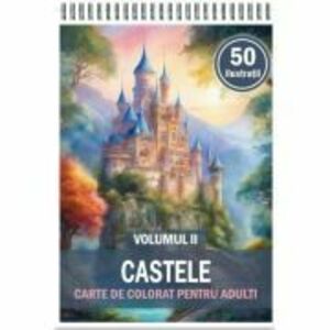 Carte de colorat, 50 de ilustratii, Castele, Volumul 2 imagine