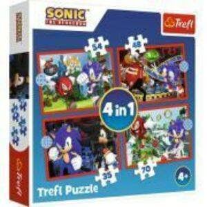 Puzzle 4-in-1 Aventurile lui Sonic, Trefl imagine