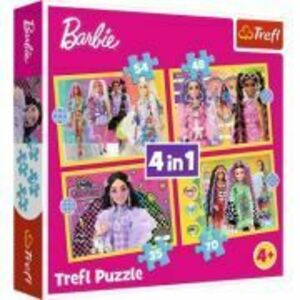 Puzzle 4-in-1 Minunata lume Barbie, Trefl imagine