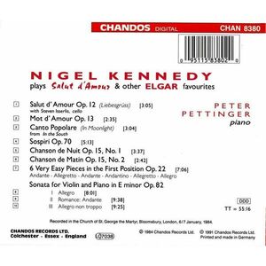 Nigel Kennedy plays Salut d'Amour & other Elgar Favourites | Edward Elgar, Nigel Kennedy, Peter Pettinger imagine