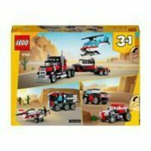 LEGO Creator. Camioneta cu platforma si elicopter 31146, 270 piese imagine