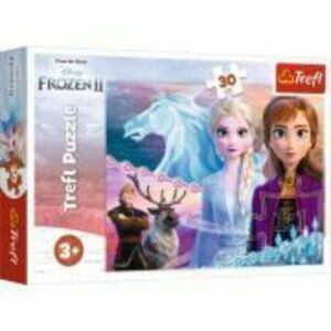Puzzle Frozen curajoasele surori 30 de piese, Trefl imagine