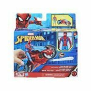 Set figurina Spiderman si vehicul Web blast cycle imagine