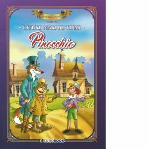 Pinocchio. Carte de colorat cu povesti, scrisa cu litere mari de tipar imagine