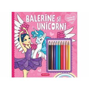Balerine si unicorni - Carte de colorat imagine