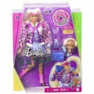 Papusa Extra Style Blonda cu codite, Barbie imagine