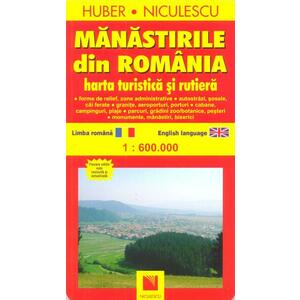 Manastirile din Romania. Harta turistica si rutiera imagine