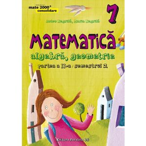 Matematica. Algebra, geometrie. Clasa a VII-a. Consolidare. Partea a II-a, semestrul 2. imagine