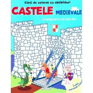 Carti de colorat cu abtibilduri - Castele medievale imagine