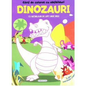 Carti de colorat cu abtibilduri - Dinozauri imagine